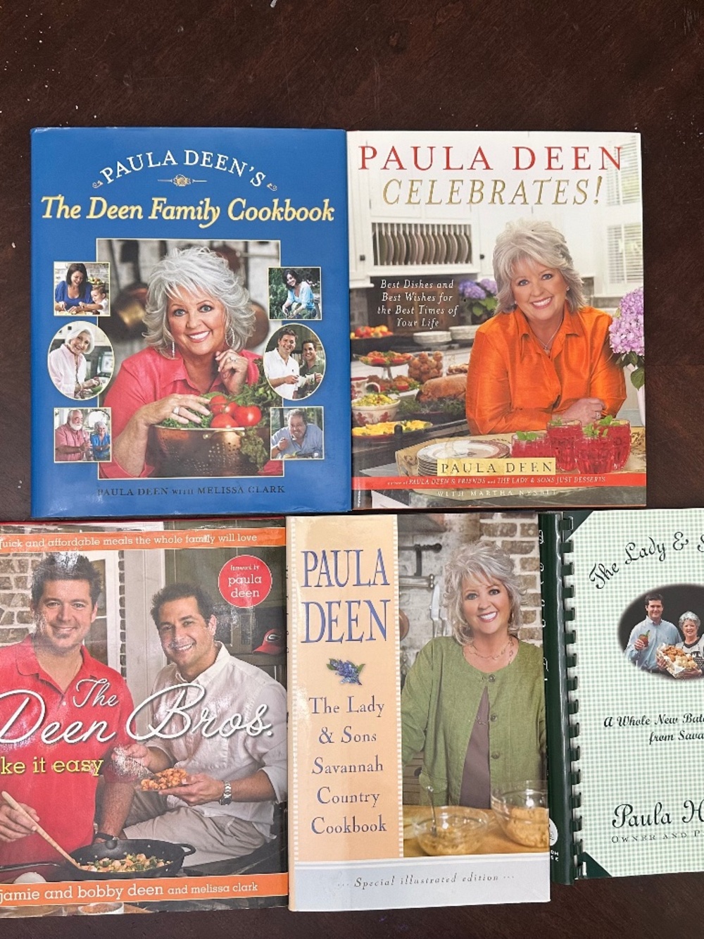 LOT OF 5 - PAULA DEEN & SONS COOKBOOKS - FOOD NETWORK - GREAT FOOD COOK BOOKS!
